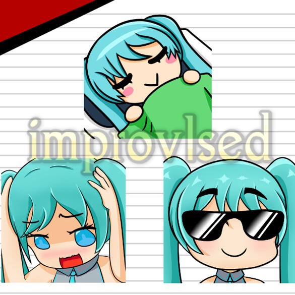 Ko-fi Miku Emote Set